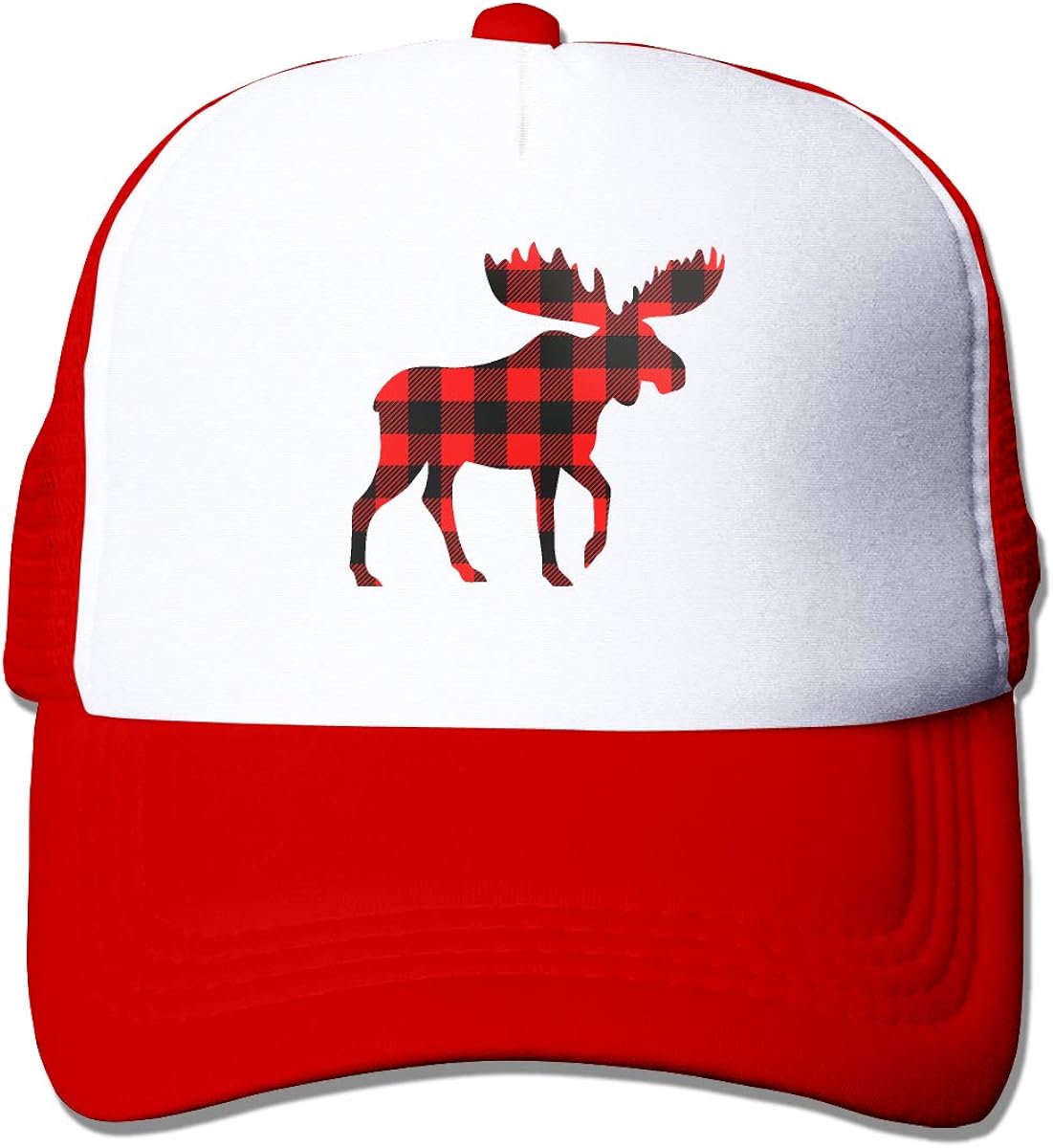 Buffalo Plaid Moose Adult Mesh Hat 