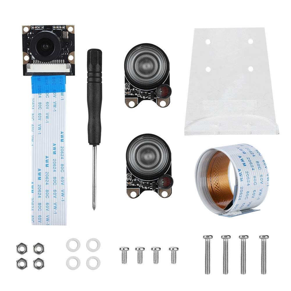 ASHATA For Camera Lens Night Vision Camera Module Kit (5MP OV5647, Focus Length Adjustable) for 3B+/ 3B/ 2B/ B+/ ZERO 1.3/ ZERO W