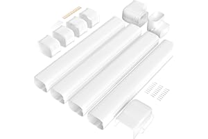 Cestluck 5'' 14 Ft Mini Split Line Set Cover Kit, PVC Decorative Pipe Line Cover Kit for Mini Split Air Conditioner, Central AC and Heat Pumps