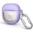 SURITCH Protective Cases for Bose QuietComfort Earbuds II 2022 / QuietComfort Ultra 2023, Shockproof Case Cover for Bose QC ii 2 Charging Case Accessories with Carabiner, Purple