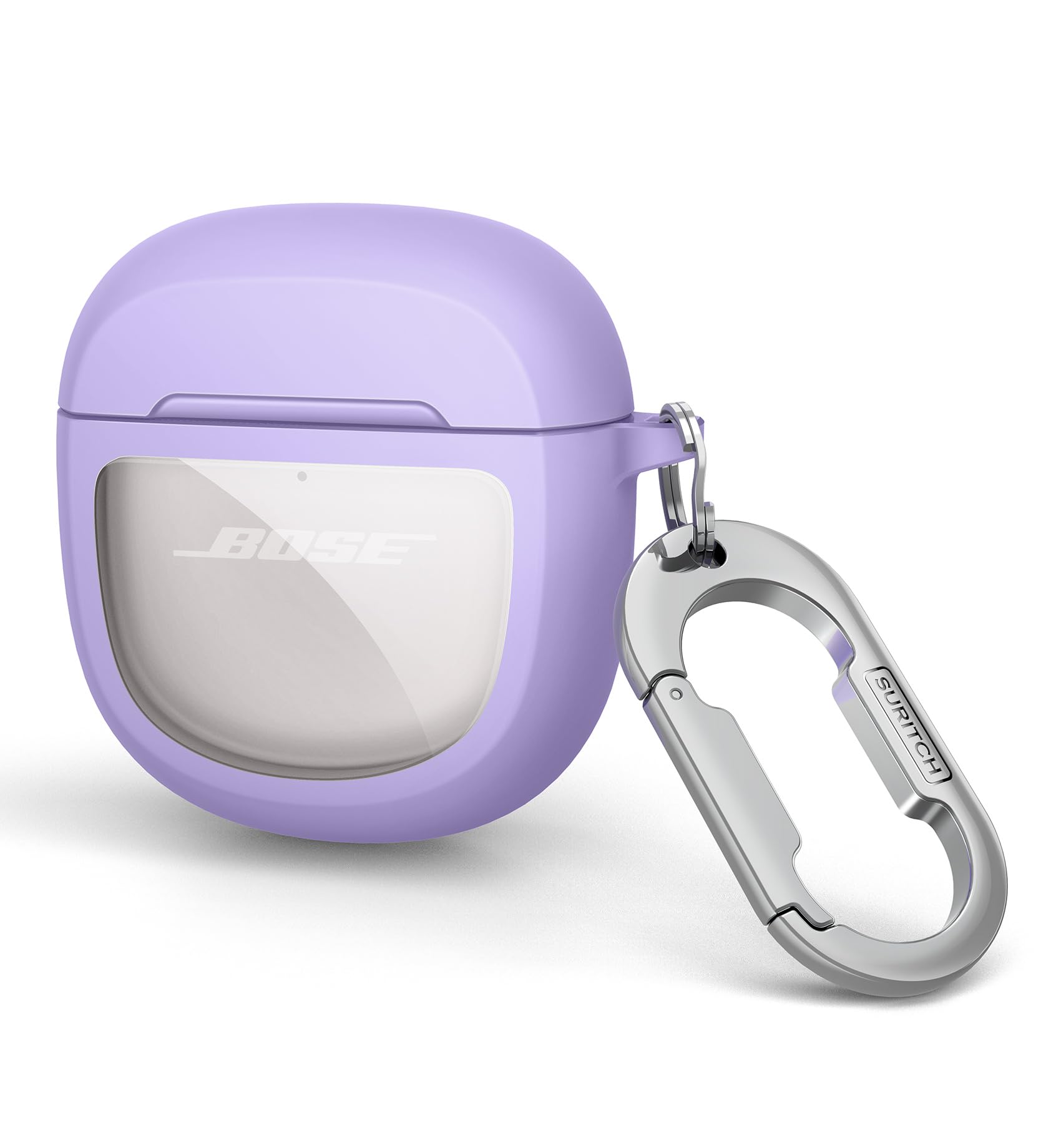 Photo 1 of SURITCH Protective Cases for Bose QuietComfort Earbuds II 2022 / QuietComfort Ultra 2023, Shockproof Case Cover for Bose QC ii 2 Charging Case Accessories with Carabiner, Purple