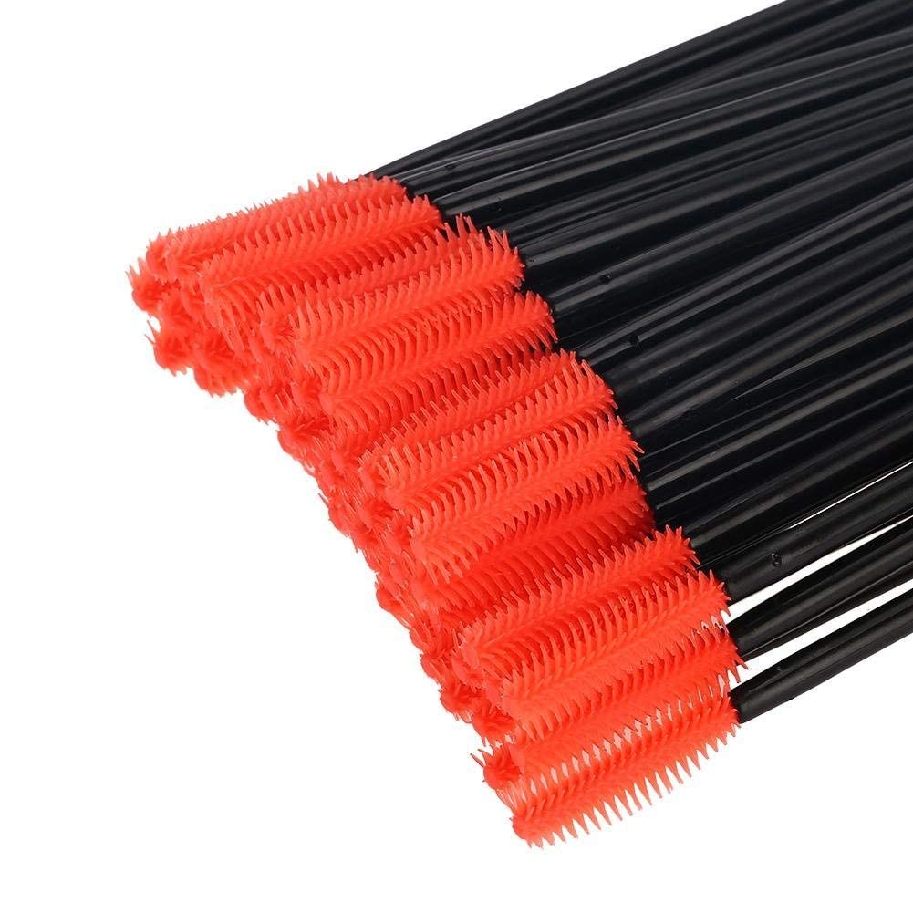 50pcs Disposable Eyelash Brush Eyelashes Silicone Comb Mascara Applicator Makeup Beauty Tool(Half-moon Tip)