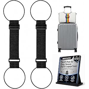2Pcs Luggage Straps for Suitcases 2-in-1 Add a Bag Strap Adjustable Elastic Bag Bungee Travel Belt for Suitcase Handle Carry