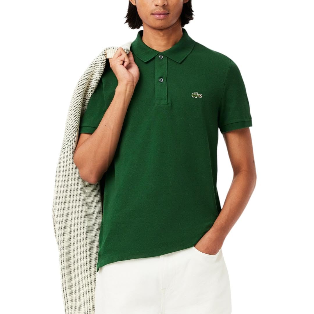 Lacoste Mens Men’s Short Sleeve Classic Pique Polo Shirt, Regal Purple, Medium
