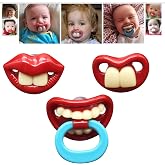 Funny Pacifier for Baby, Buck Tooth Pacifier Fake Big Teeth Soft Pacifiers with Teeth Food Grade Silicone for Babies Health BPA Free, Great Gift for Kids (3pcs-B)