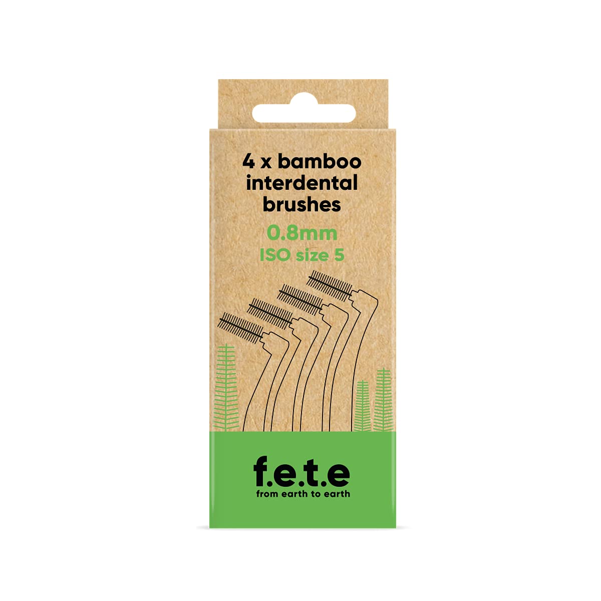 f.e.t.e | Bamboo Interdental Brush Multipack | Biodegradable & Compostable Handle | Recyclable Soft Bristles | Sustainable | Vegan