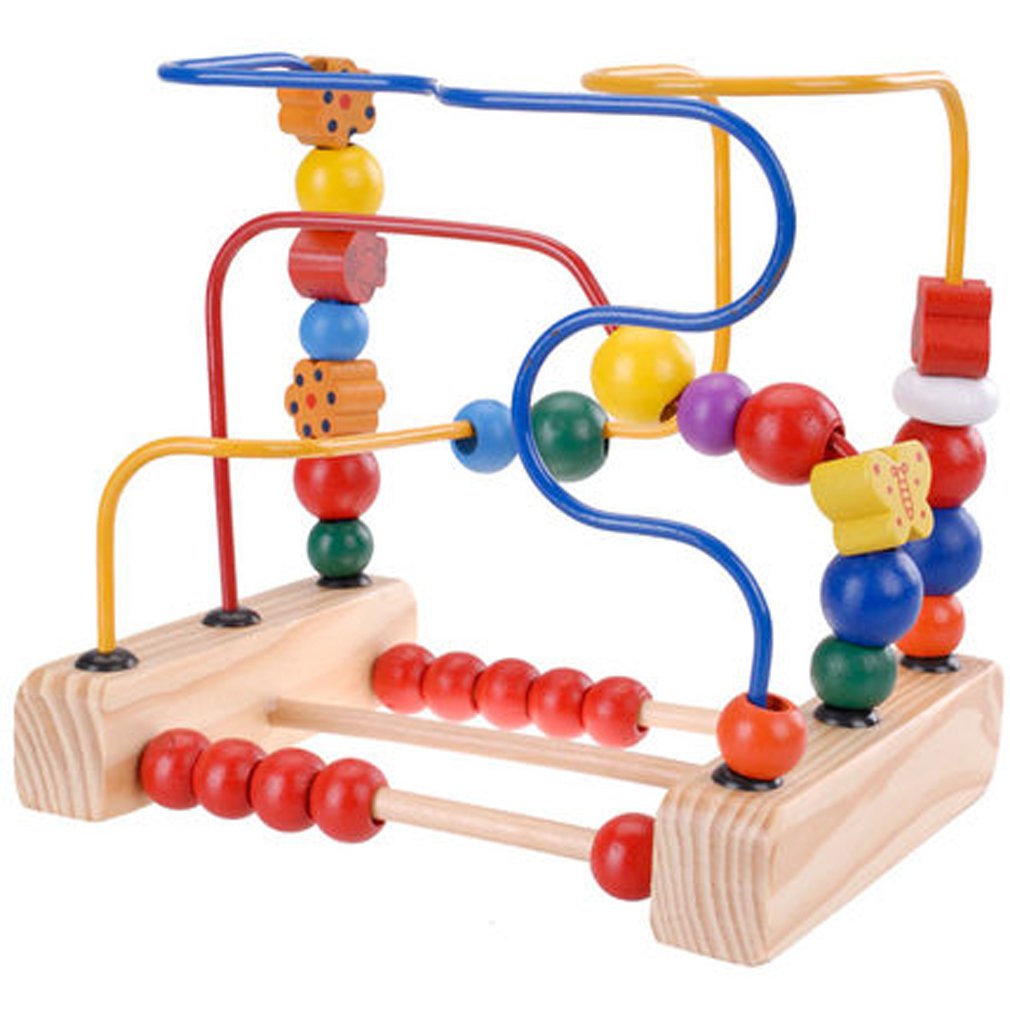 Careshine Perles Educatives jouet Jeu d\'éveil Boules Circuit de Motricité en Bois Casse-tête pour Enfant