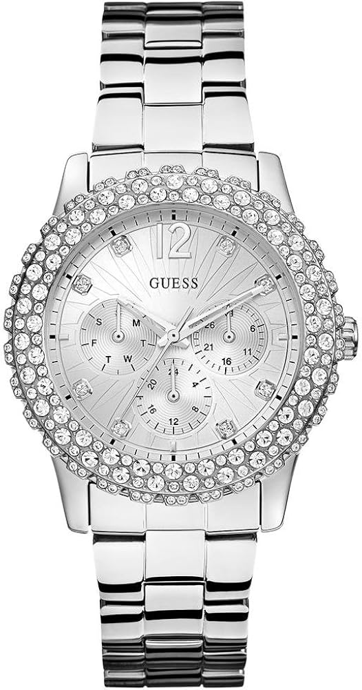 GUESS W0335L1 Damen Multifunktionsuhr mit Kristallakzenten: Amazon.de
