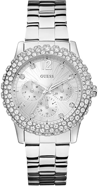 GUESS W0335L1 Damen Multifunktionsuhr mit Kristallakzenten: Amazon.de
