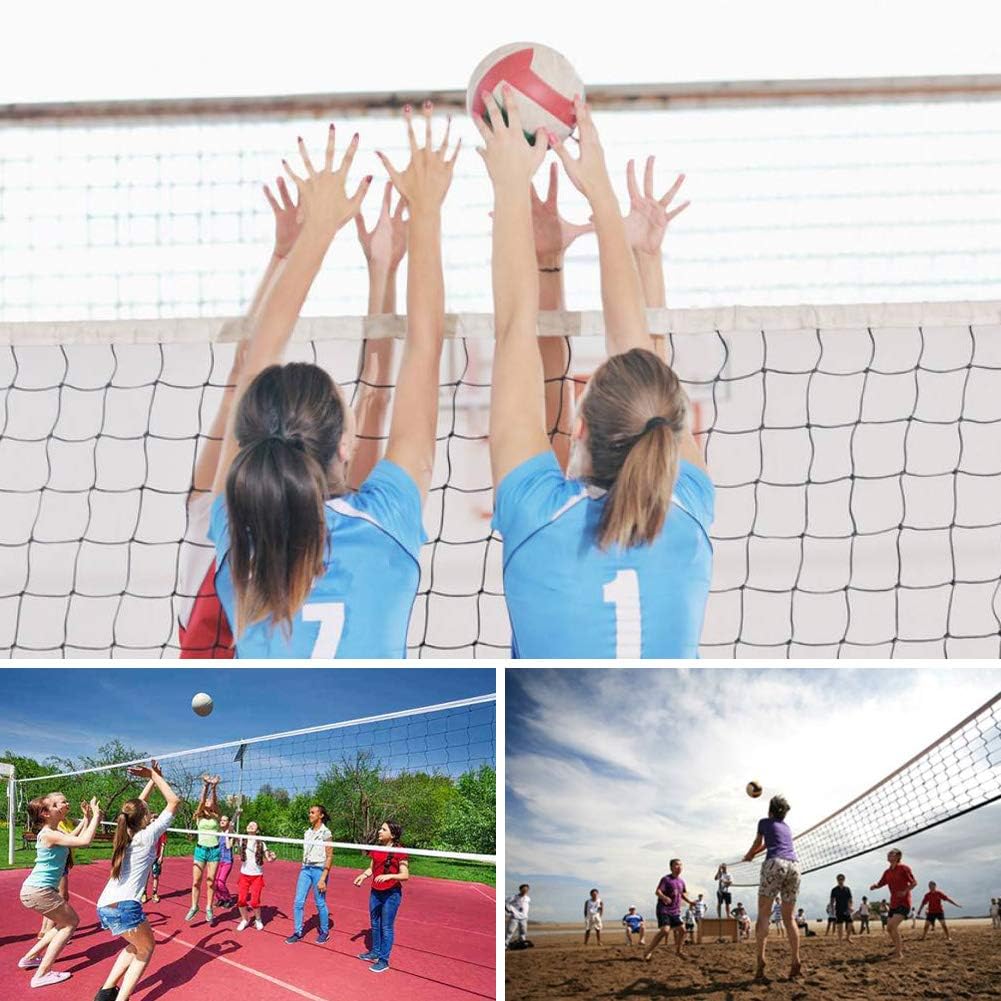 Sanung Volleyball Net with Steel Wire for Indoor and Outdoor Gardens Campus Backyard Swimming Pool Park Beach Portable Game Standard Size (32 FT x 3FT) Poles Not Included : Sports & Outdoors