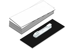 ALL QUALITY Name Tag/Badge Blanks - 10 Pack - White 1" X 3", Round Corners, Pin