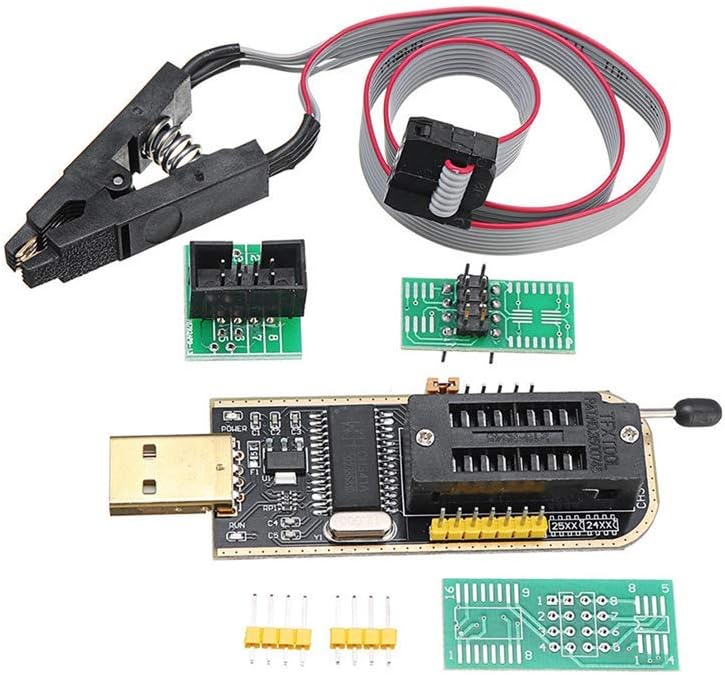 Beioust CH341A Module Mainboard USB Professional Programmer EEPROM Flash Test Clip BIOS for EEPROM 93CXX / 25CXX / 24CXX in-Circuit Programming+2 adapters