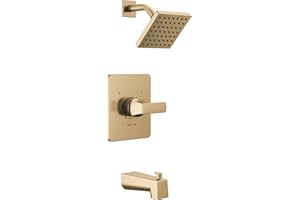 Delta Faucet Velum 14 Series Single-Function Gold Tub and Shower Faucet Set, Valve Trim Kit, Shower Handle, Delta Shower Trim Kit, Shower Set, Champagne Bronze T14437-CZ (Valve Not Included)