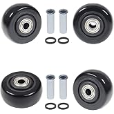 4Pcs 3 Inch Push Cart Wide Wheels Compatible for KW181 Wheels | 3" x 1.25" Wider Wheel 3/8" axle PU Caster Wheel for Platform Trucks, Grill Transport Rolling, Cargo Elevator Front Wheels