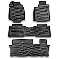 OMAC Floor Mats for Honda Pilot 2009-2015 Car Mats All Weather 3D Custom Fit Rubber Mat Waterproof Odorless TPE Floor Liners Laser Measured Non-Slip (Black)