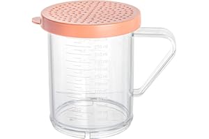 Restaurantware RW Base 10 Ounce Clear Plastic Dredge Spice Shaker 1 Reusable Dry Rub Shaker - Includes Rose Perforated Lid With Handle Clear Polycarbonate Spice Shaker For Any Seasoning