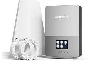 APLUSBOOST Cell Phone Booster for Home Up to 5000 Sq.Ft,Easy Installation with Built-in Antenna,HD LCD Display,4G LTE 5G Cell Phone Signal Booster for Verizon, AT&T and All U.S.Carriers,FCC Approved