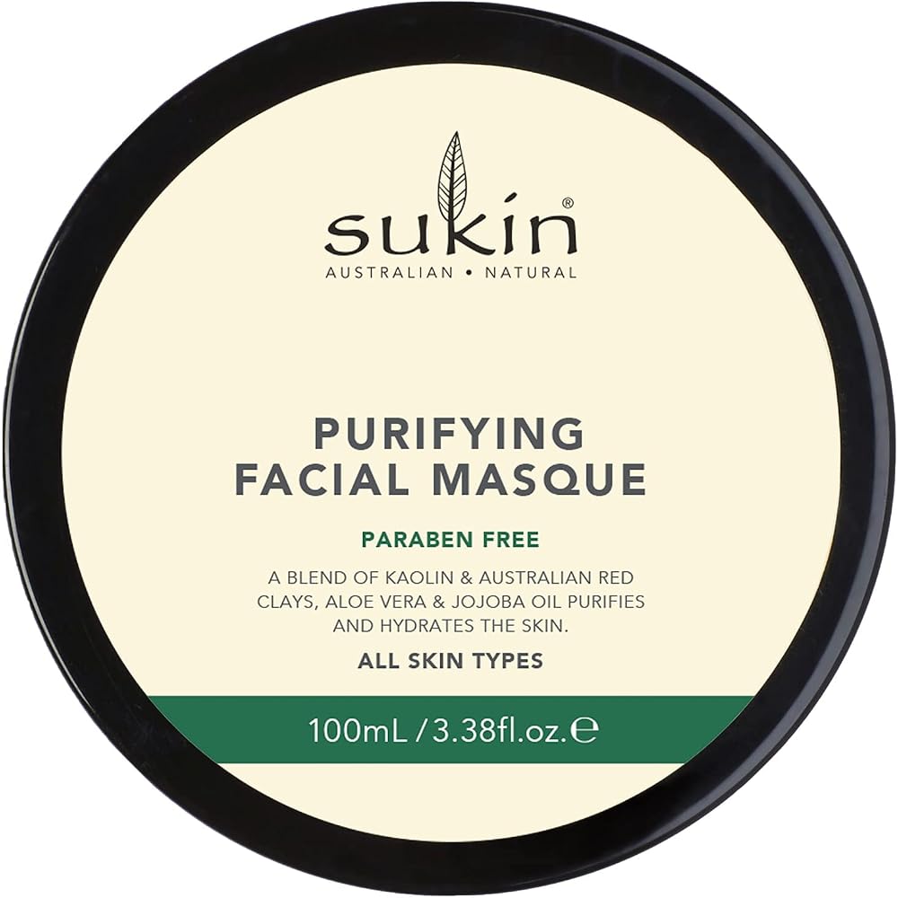 Sukin Purifying Facial Masque 100ml Kaolin Clay Aloe Vera Rosehip Jojoba