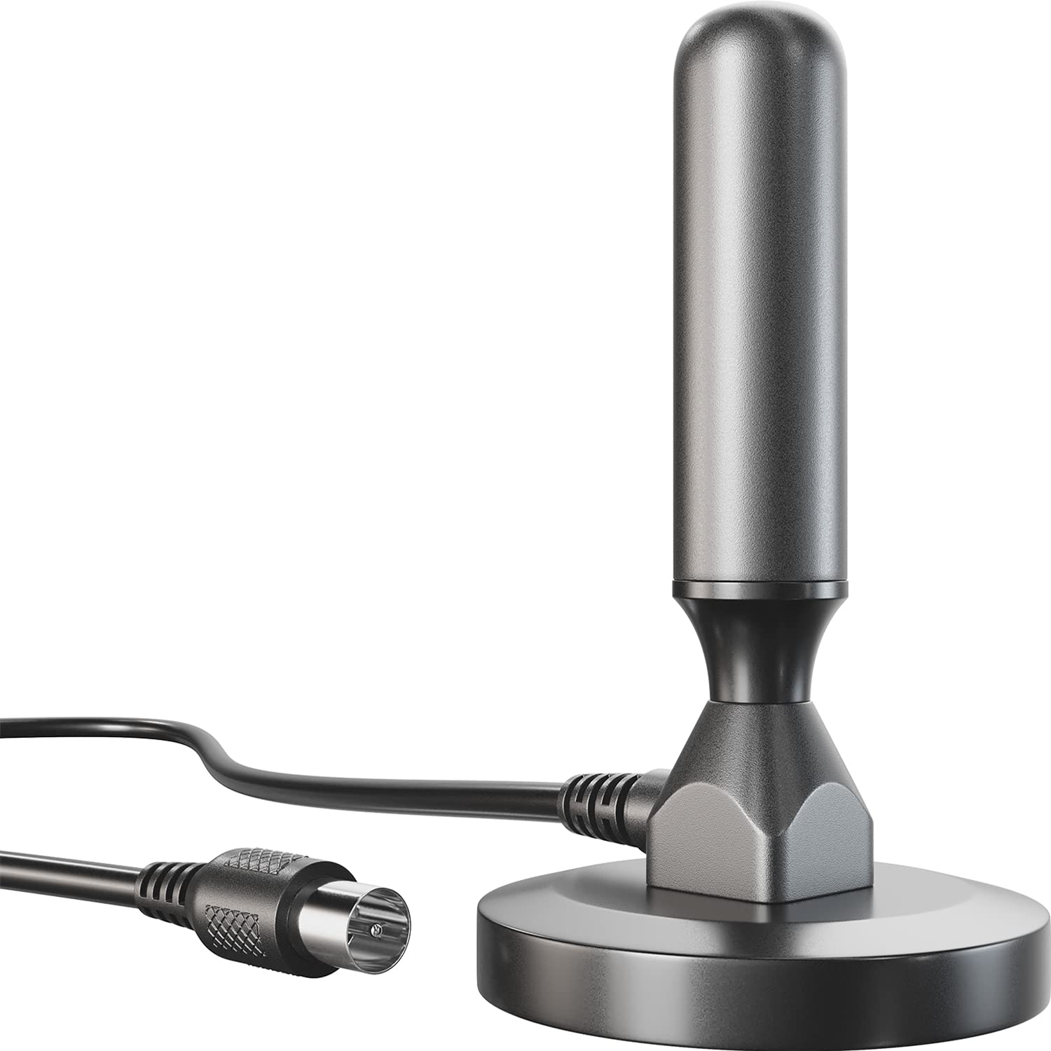 KabelDirekt – DVB-T2 Antenna (DVB-T2 HD, digital reception, stable magnetic foot, 3m cable for all DVB-T2, DVB-T receivers, robust design)