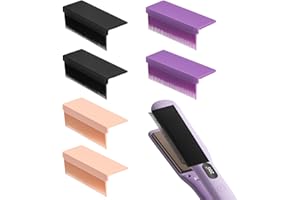6Pcs Straightener Comb, Hair Straightening Comb Attachment for Flat Iron with 3 Color, for Black Hair Silk Press Home Travel 