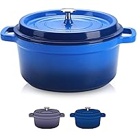 SULIVES Non-Stick Enamel Cast Iron Dutch Oven Pot with Lid Suitable for bread baking use on gas electric oven 1.5 Quart…