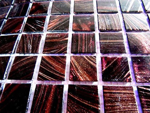 50 Black and Copper Mosaic Tiles, Square Glass Mosaic PIeces, 20 mm, Metallic Mosaic Tiles, Art Supplies