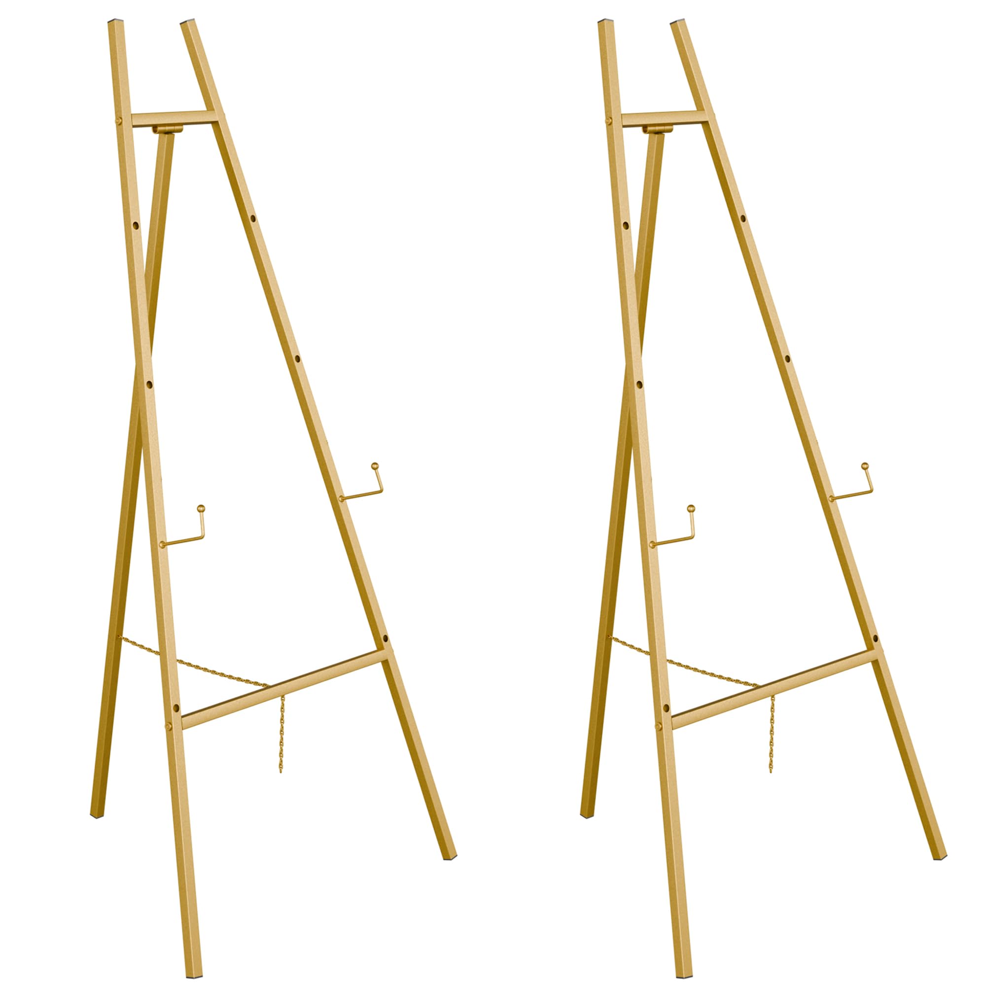 Photo 1 of Gold Easel Stand for Sign, Heavy Duty Easel, 4-Tier AdjustableArt Easel for Painting, Wedding Sign 2pc