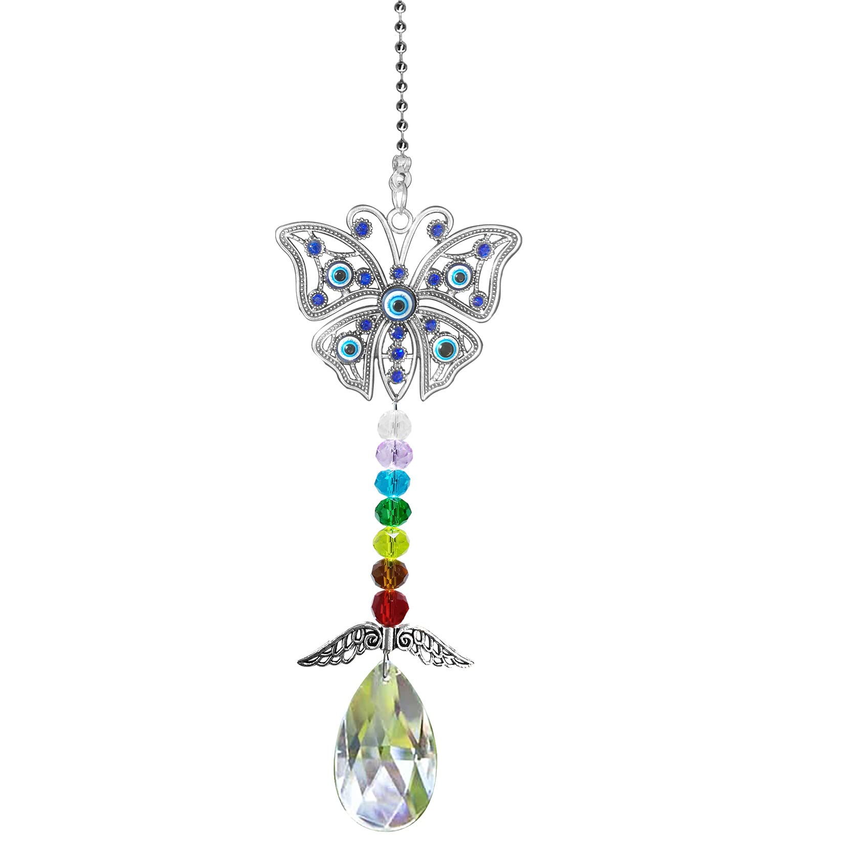 Butterfly Crystal Garden Hanging Drop Prism Pendant for Window Rainbow Maker Home Decor Sun Catcher Car Hanging Accessories Ornament (Butterfly)