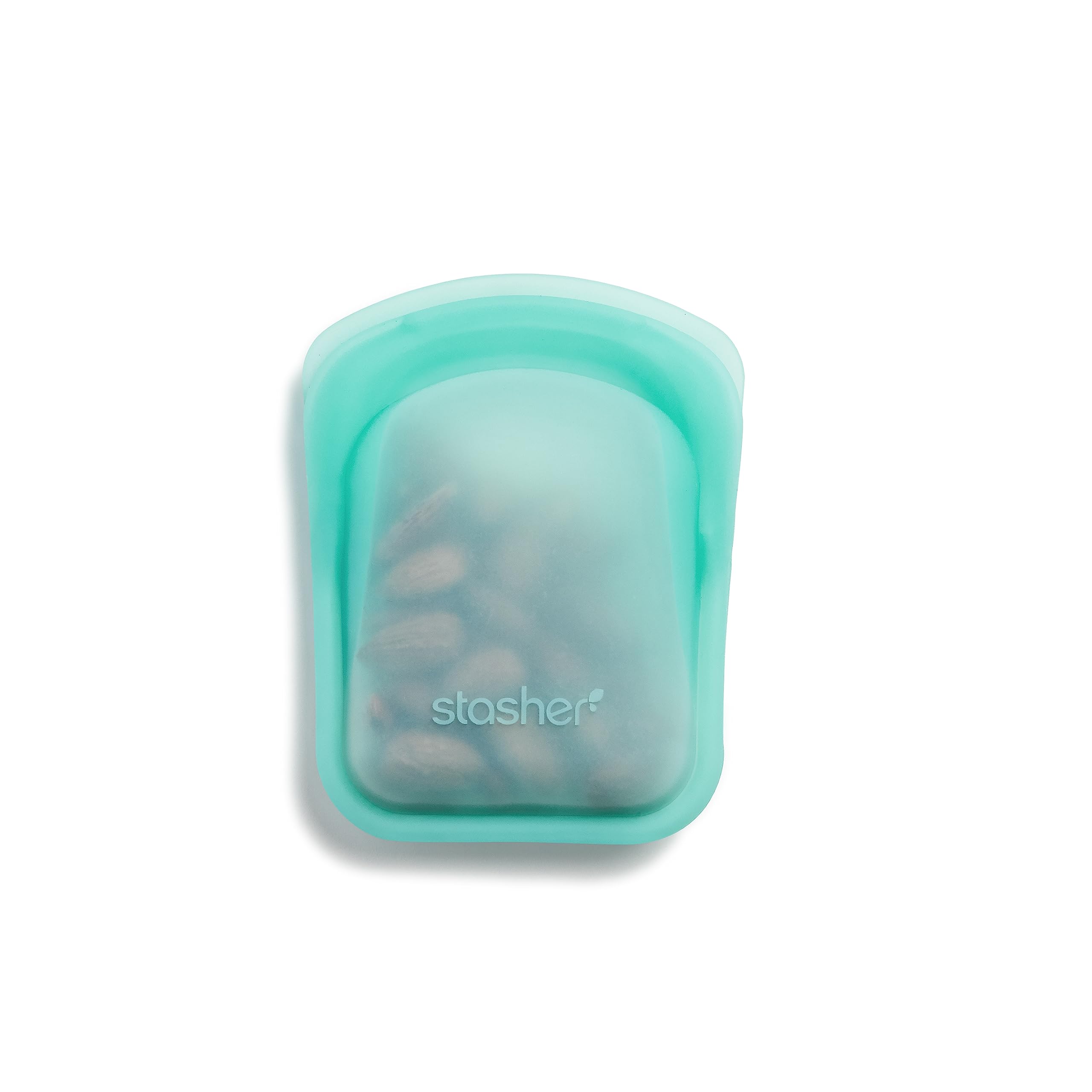 Photo 1 of Stasher Premium Silicone Reusable Food Storage Pocket Bag, Aqua, Microwave, Sous Vide, Dishwasher, Oven and Freezer Safe, BPA Free, Leak-free, Eco-friendly, 4 Oz