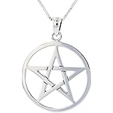 Jewelry Trends Sterling Silver Pentacle Pentagram Star Pendant Necklace 18"