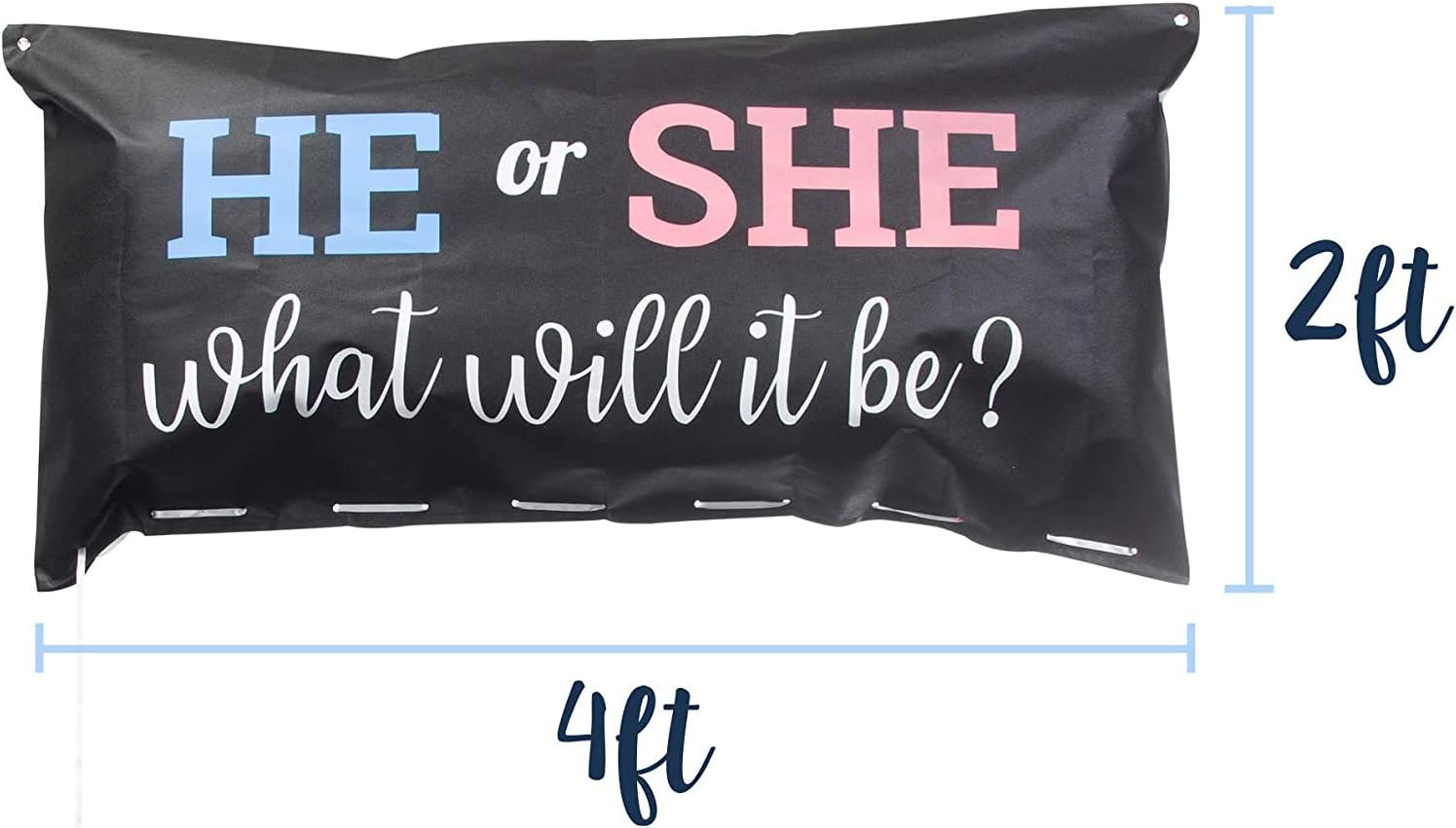Gender Reveal Party Decoration, Balloon Drop Bag Baby Shower Preganancy Anouncment "He or She, What Will it Be?" - Image 5
