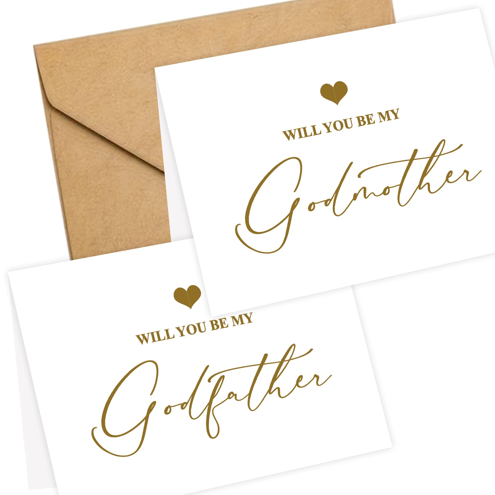 LADY&HOME Set of 2 Wedding Day Cards to Godfather and Godmother,To My Godfather and Godmother on My Wedding Day Card (C2:Godfather & Godmother)