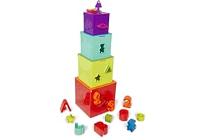 Battat – Sorting & Stacking Boxes – Nesting Toddler Play Cubes – Color-Coded Dexterity Keys – Numbers, Letters & Shapes – 2 Years + – Lock & Learn Activity Cubes