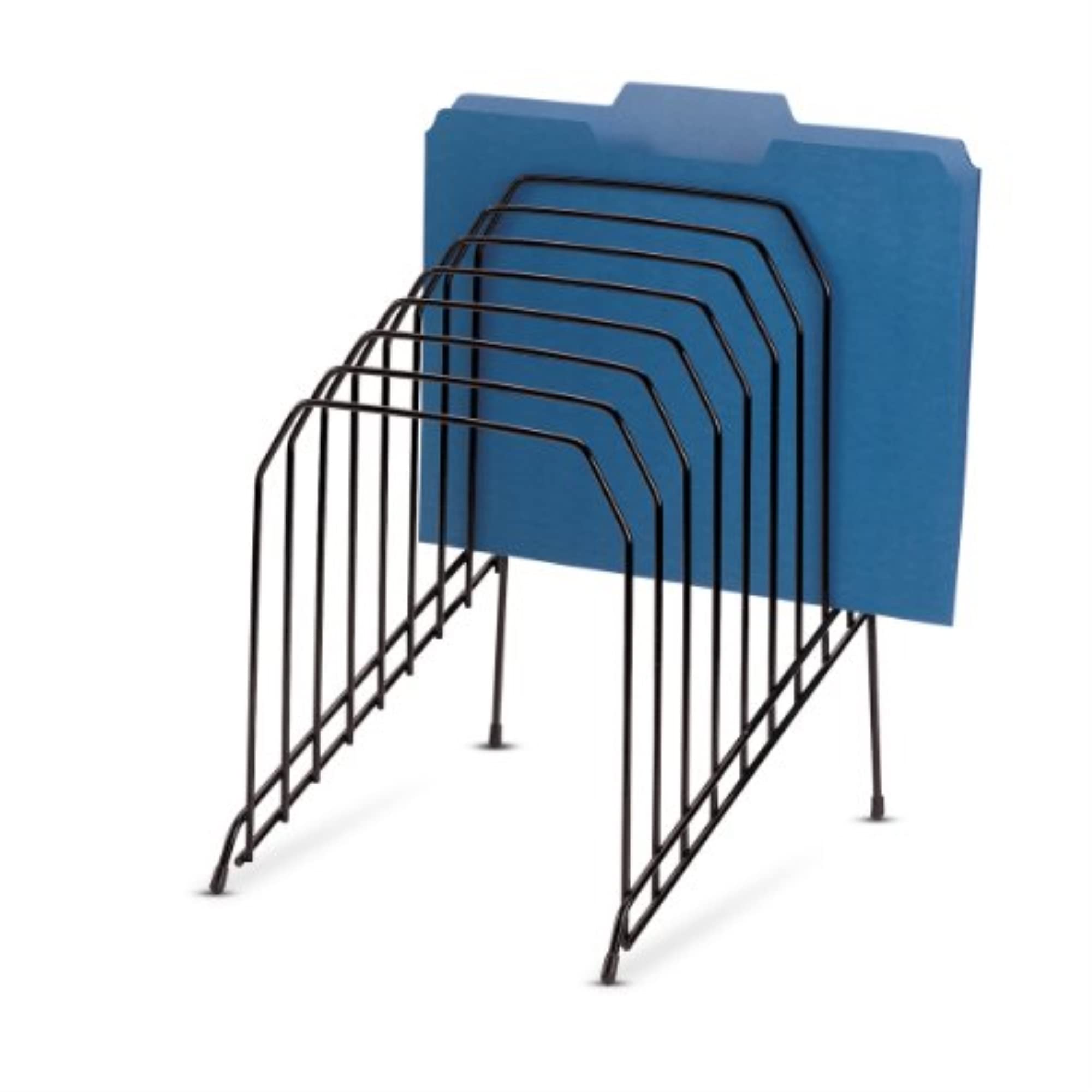Photo 1 of Officemate Large Incline 8 Compartment Wire Caddy, Black, 8.5 x 10.375 x 12.625 Inches