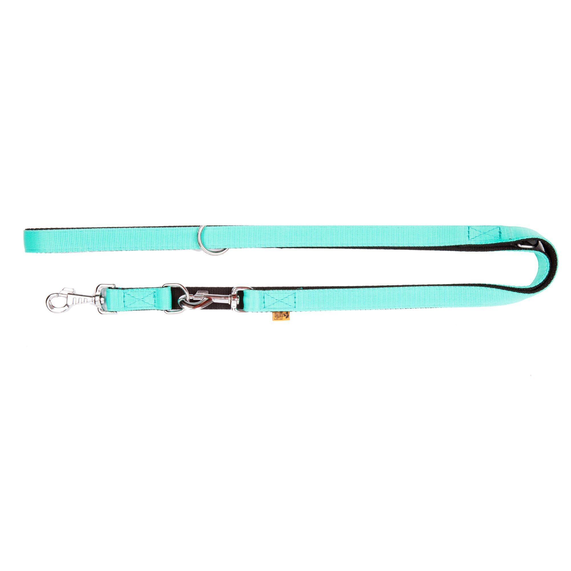 Dingo Dog Leash Mint with Black Contrast Handmade with Adjustment 14675
