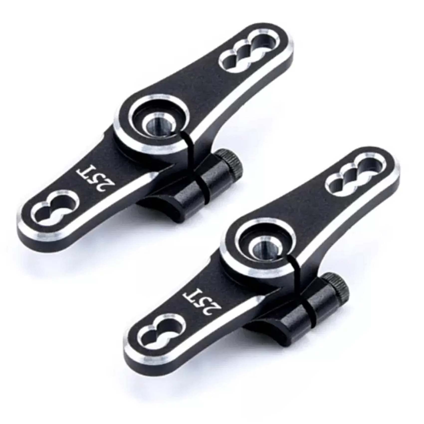 KEEDA 25T Aluminum Servo Horn Double Head Steering Servo Arm with Locking for Futaba Savox Servo HSP Remote Control Car Parts (2 Pack)