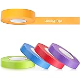 Glenmal 5 Rolls Lab Labeling Tape Variety Pack, 164 Foot Long x 3/4 inch Width per roll, Write Waterproof Low Temperature Freezer Label Tape, Assorted Color for Marking and Color Coding Label Tapes
