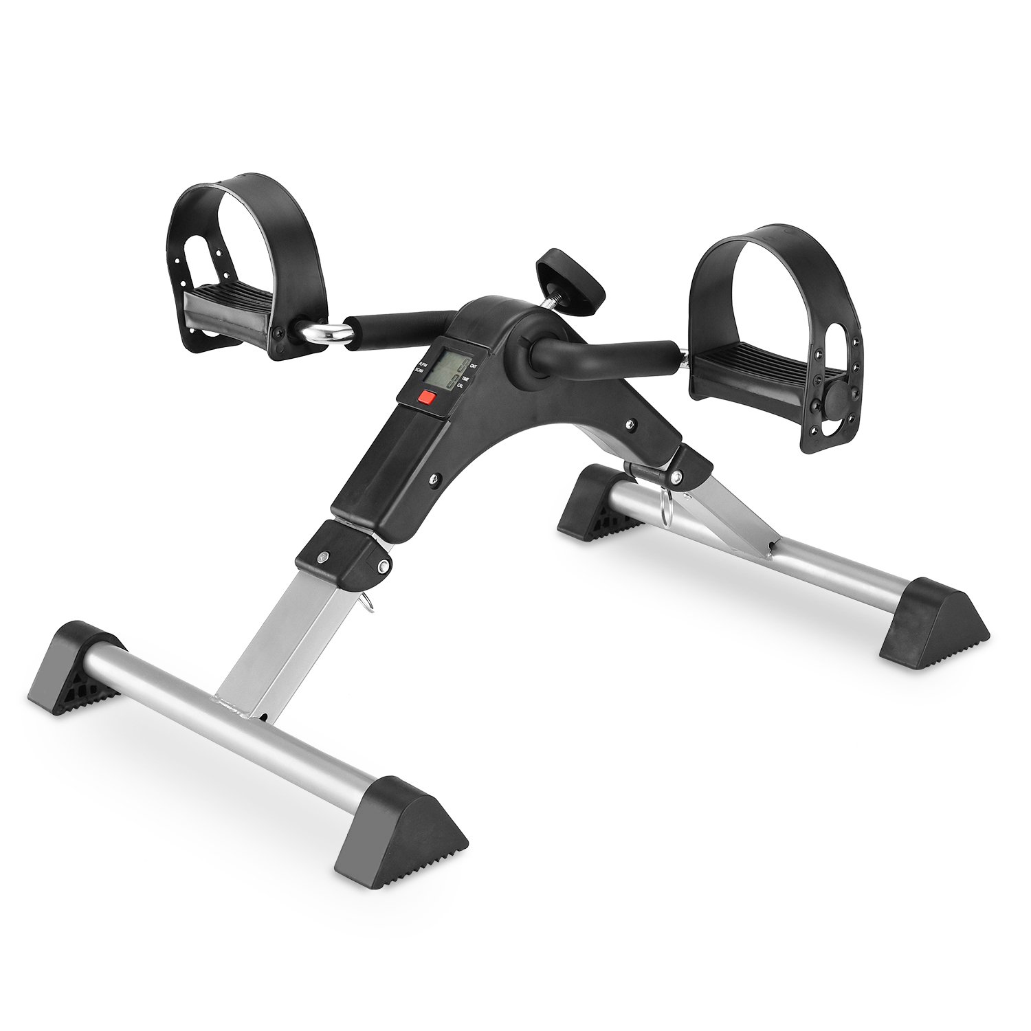 Pedal Exerciser Mini Desk Cycle Exercise Bike with LCD Monitor Foldable (black/grey)