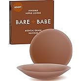 Bare Babe Reusable Silicone Nipple Covers - Waterproof, Nude, 4 Shades - Sticky Breast Stickers for Strapless Dress