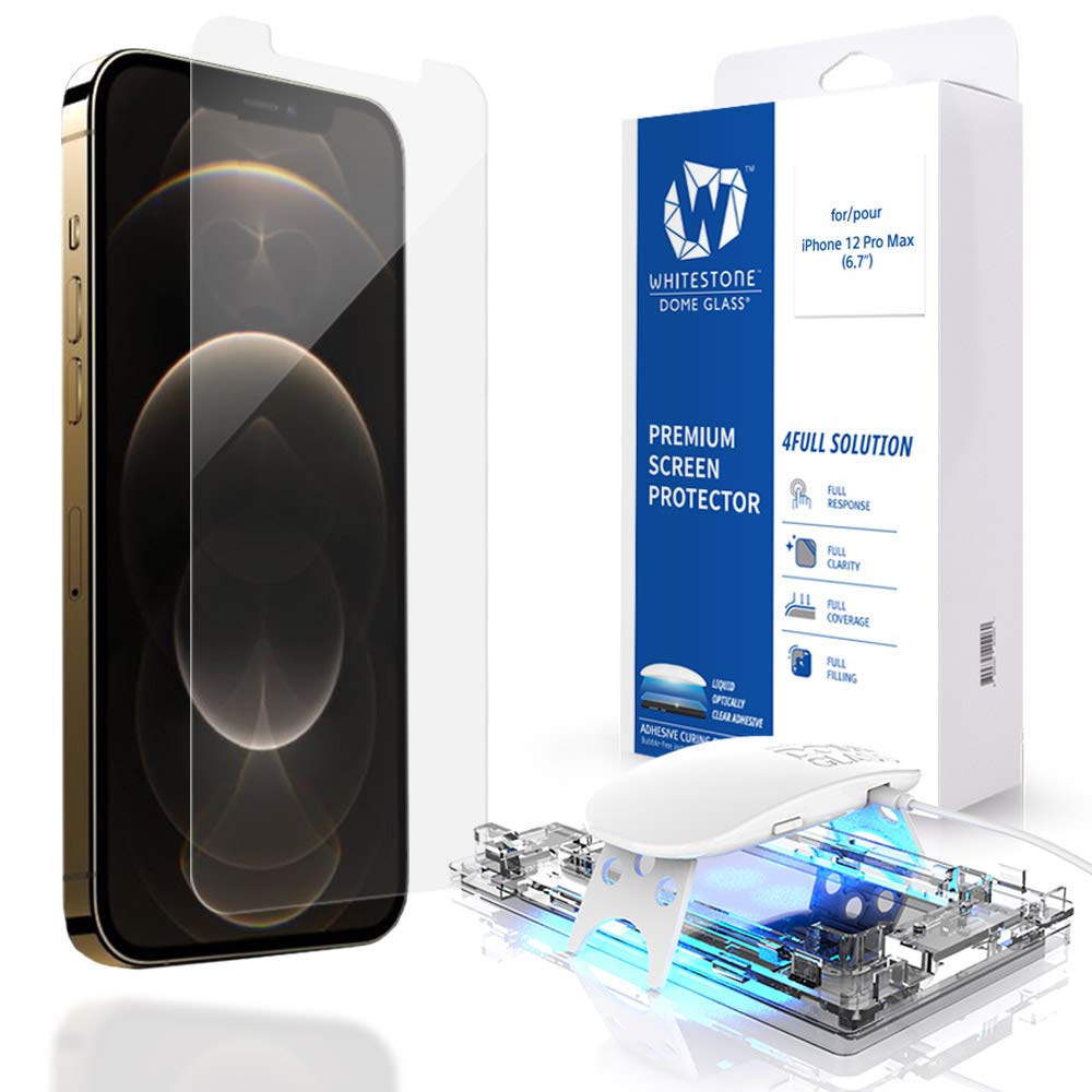 Dome Glass Screen Protector for iPhone 12 pro max (6.7"), Full Tempered Glass Shield with Liquid Dispersion Tech [Easy to Install Kit] Smart Phone Screen Guard - One Pack