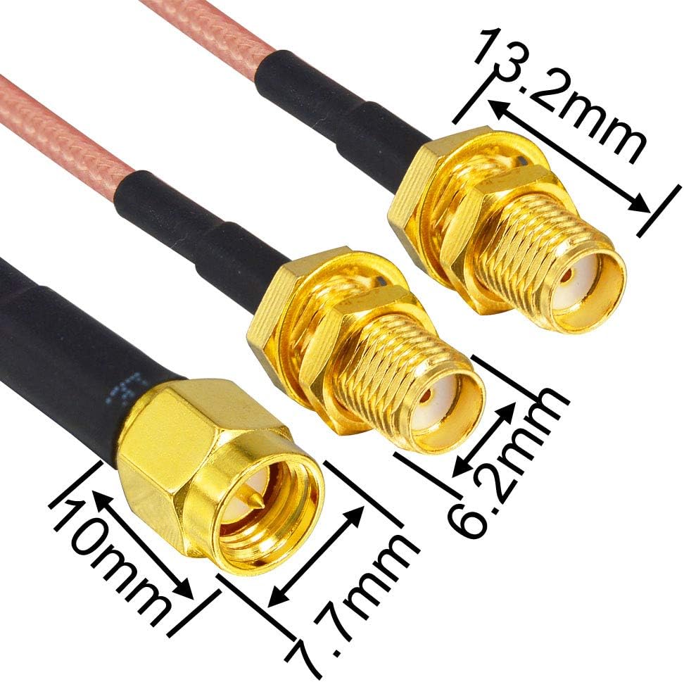 YILIANDUO SMA Splitter Cable SMA Male to Dual Female V-Shape RG316 Coaxial Cable 15CM for 4G LTE WiFi Antenna Wireless Router Gateway Modem MiFi FPV Drone - Image 5
