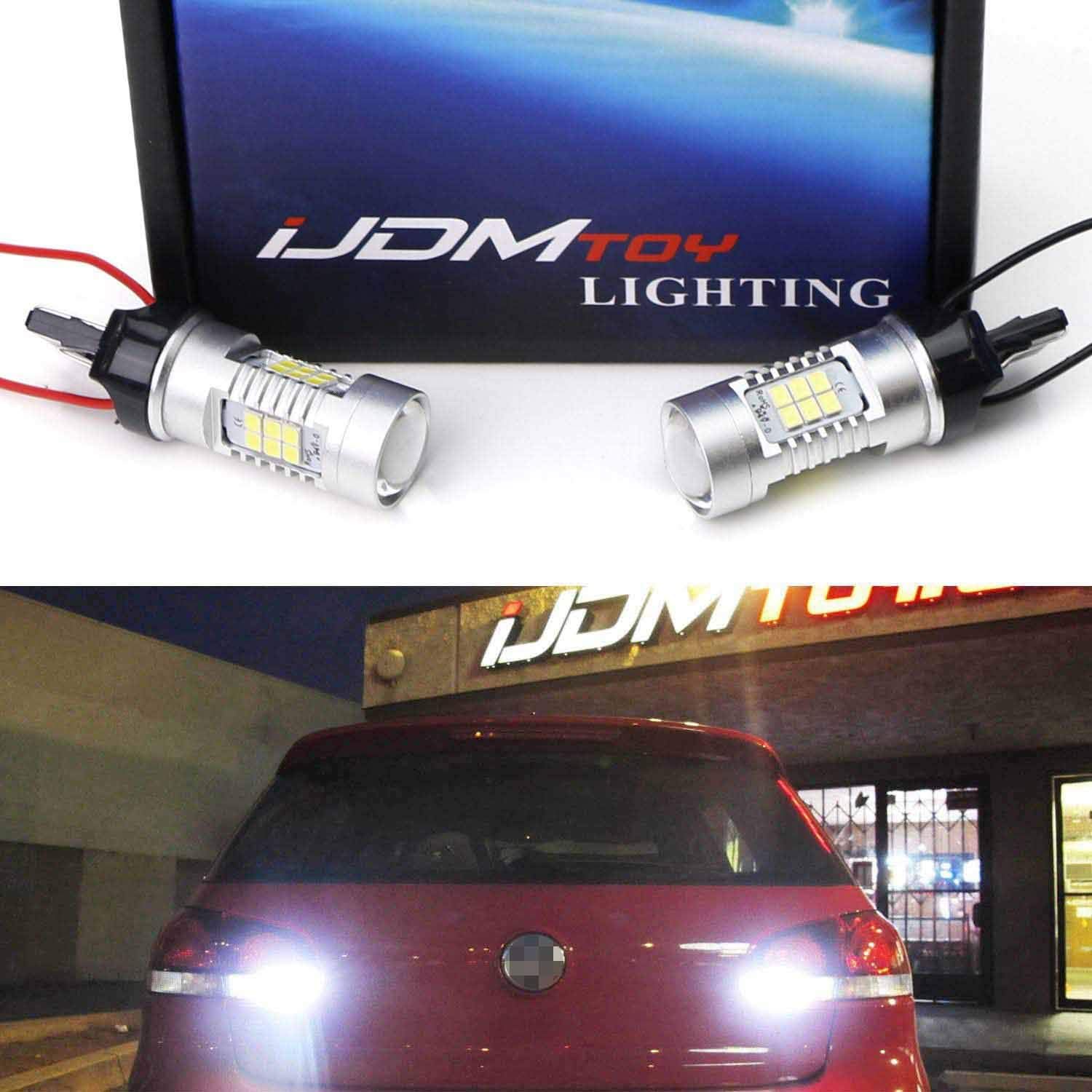 iJDMTOY Error Free 21-SMD 7440 W21W LED Backup Reverse Light Bulbs Compatible With 2010-2014 Volkswagen MK6 Golf or GTi