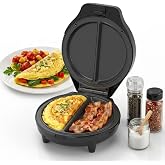 GEELII Dual-Zone Electric Omelette Maker,Omelette Maker Electric,1000w Rapid Double-Sided Egg Cooker With Non-Stick Plates，Anti-Silp Base Anti-Scald Handle Cool-Touch Handle for Home,Dorm&amp;Travel