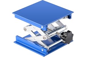 Labasics Lab Jack, 4x4 inch (100x100 mm) Anodized Aluminum Laboratory Support Jack Lift Table Top Deck Jack Scissor Stand Pla