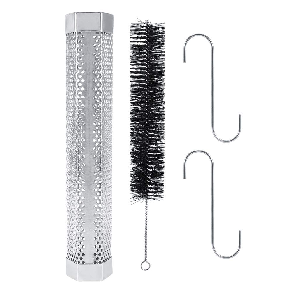 BBQ Smoker, Pellet Smoker Tube Hexagonal Stainless Steel BBQ Pipe Outdoor Mesh Grill Smoke Generator