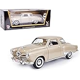 LUCKY DIE CAST 1950 Studebaker Champion Starlight Coupe 1:18 Diecast - Bullet Nose & Hill Holder | Opening Doors, Steering Linkage, Premium Gift Box | Ages 14+,Gold