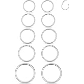 Xnsjeyy 20G 18G 16G 14G Nose Rings Hoops 316l Surgical Steel Clicker Septum Jewelry Lip Ring Tragus Helix Daith Rook Conch Snug Cartilage Lobe Earrings Hoop Piercing Jewelry For Women Men