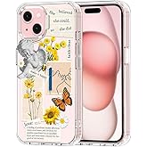 MOSNOVO Case for iPhone 15, [Buffertech 6.6ft Military-Grade Drop Protection] [Anti Peel Off Tech] Clear TPU Bumper Phone Case Cover Design - Vintage Collage Art