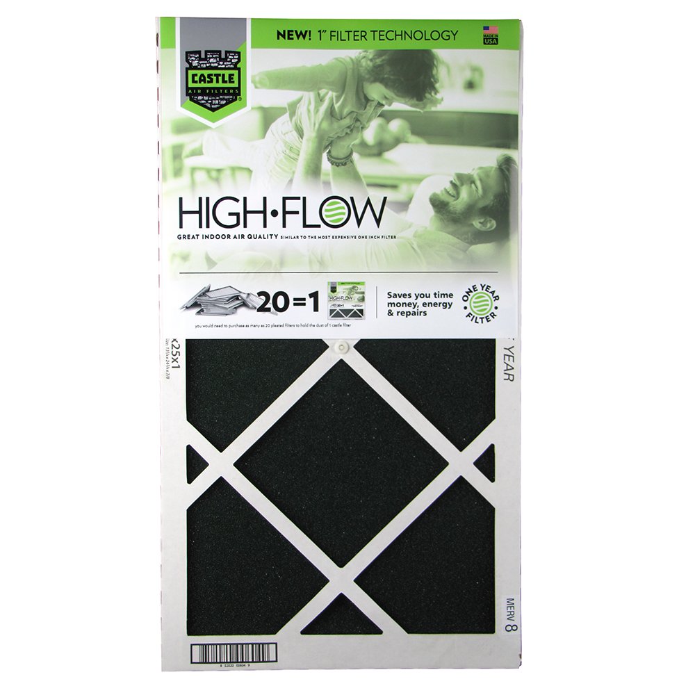 Castle Filters One-Year HVAC Furnace Filter, MERV 8, 14x25x1, 1 Count (Pack of 1)