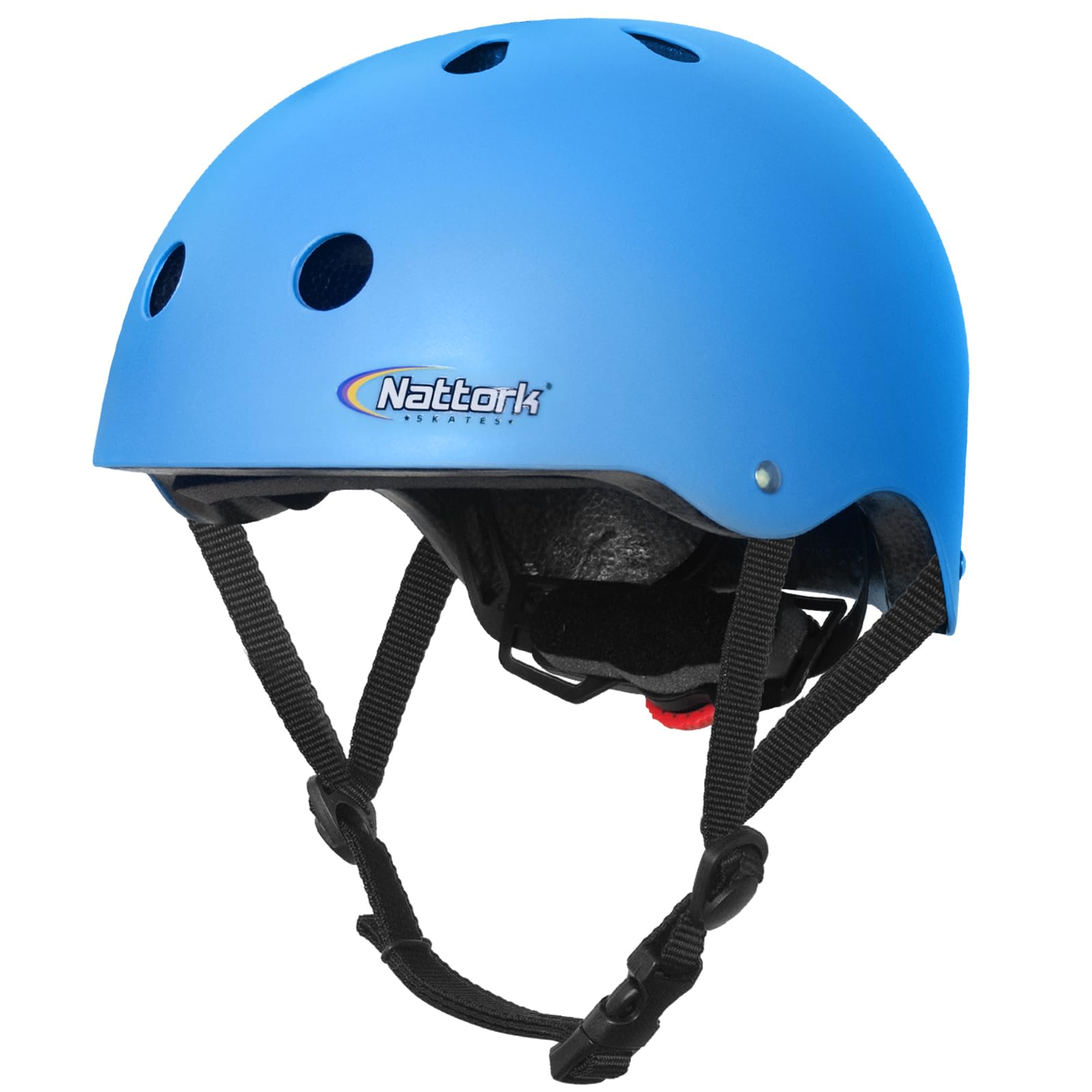 Nattork Skateboard Blue Helmet Protective Gear for Kids Multi-Sport Scooter Helmet with Removable Liner for Bike, Scooter, Inline Skate, Roller Skate, Suitable for Kids
